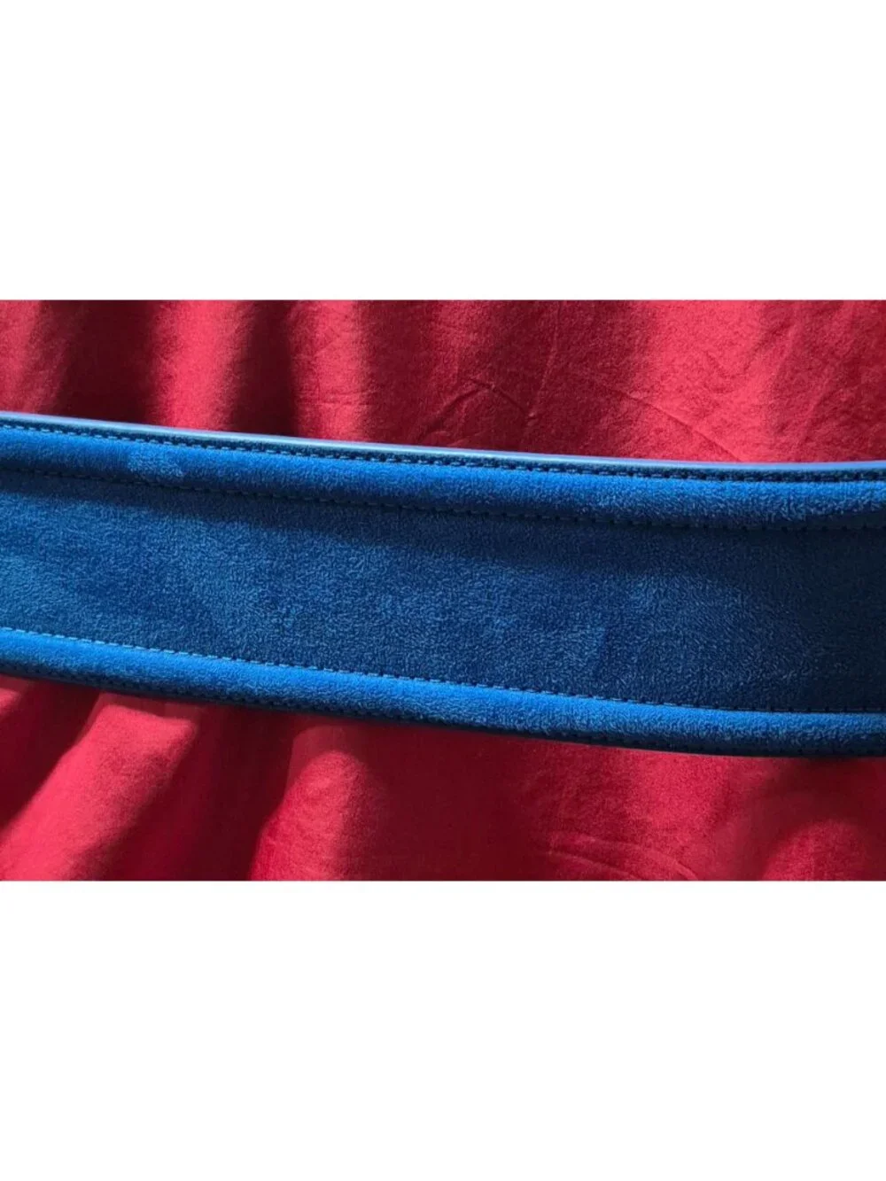 Eloquii Bright Blue Faux Suede Wide Waist Cinching Belt Elastic Back 22/24 EUC